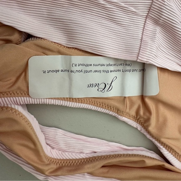J.Crew Ribbed High-Rise Cheeky Bikini Bottom in Pale Pink Size 2X - Picture 3 of 7